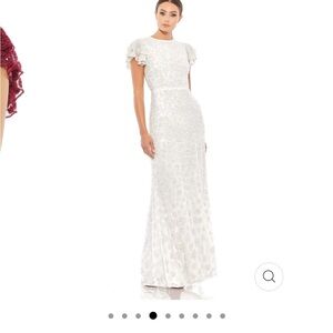 Mac duggal high neck flutter sleeve gown